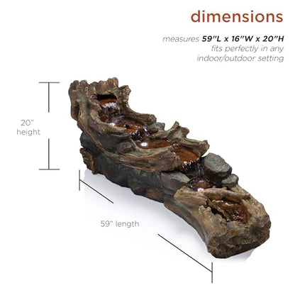 Alpine Corporation 59" Long Indoor/Outdoor River Rapids Fountain with LED Lights - style: 59' L - River w/ LED's