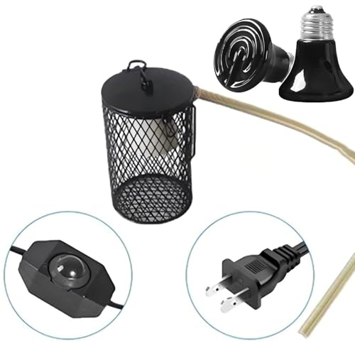 Playful Paws Ceramic Lamp and Lampshade Bird Heaters for Caged Birds with 50W Reptiles Heat Lamp Bird Warmer and Rabbit Hutch Heater (Dimmer Switch) - color: Dimmer Switch