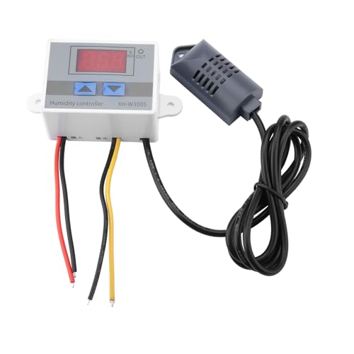 Digital Humidity Controller, 0~99% RH Digital Hygrometer 12V/24V/220 V Control Switch Incubator Controller XH - W3005 for Controlling Humidity in Farms and Other Factories (12V)