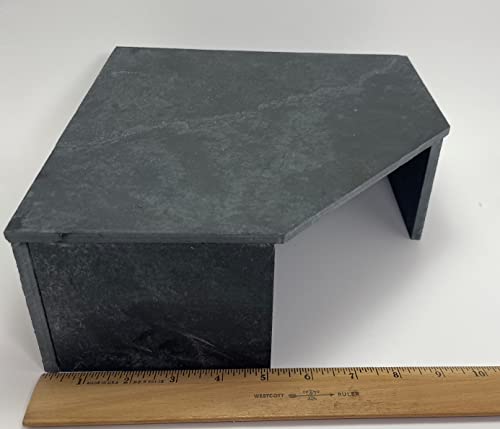 TheFrogHouse Slate Stone Reptile Hide 10x10x4 Bottomless Natural Cave Decor