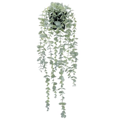 COCOBOO 1pcs Artificial Hanging Plants, Fake Potted Eucalyptus Faux Hanging Plant for Wall Room Home Indoor Outdoor Shelf Decor - size: 5.9in-24in