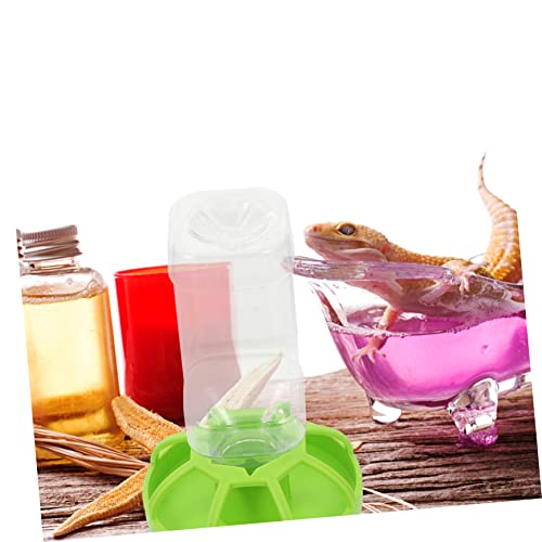 2sets Reptile Water Feeders Plastic Drinking Bowls for Tortoises and Lizards Easy to Clean Non-tip Design for Aquatic Pets and Small Reptiles Green