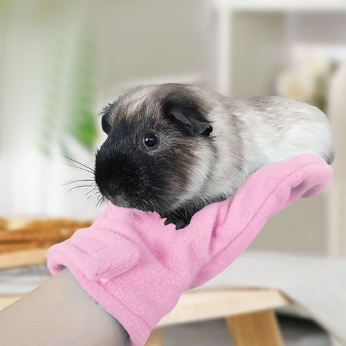 Anti Bite Gloves | Scratch Resistant Mitts - Hamster Calming Gloves | for Sugar Petaur Bird Parrot Hedgehog - color: Pink