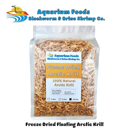 Arctic Krill, Freeze Dried for All Tropical & Pond Fish... 10.3oz Clear Bag - size: 10.3 Ounce (Pack of 1)