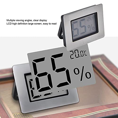 Mini Hygrometer Thermometer, Cigar Embedded Design LCD Electronic Digital Indoor Humidity Gauge Monitor for Cigar Box, Guitar Case, Jars, Wine Cabinet, Greenhouse, Cellar