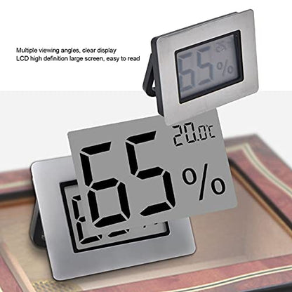 Mini Hygrometer Thermometer, Cigar Embedded Design LCD Electronic Digital Indoor Humidity Gauge Monitor for Cigar Box, Guitar Case, Jars, Wine Cabinet, Greenhouse, Cellar