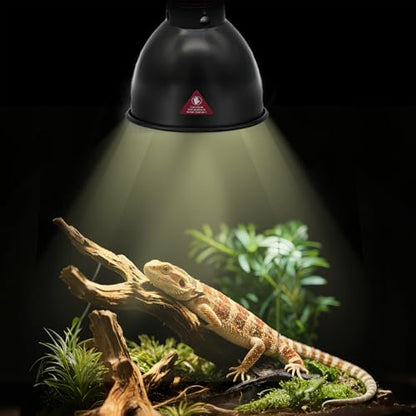 5.5in Deep Dome Reptile Lamp 150w,Dome Reptile Heat Lamp Fixture 150w with Switches Fit for Reptile Heat Bulb uvb，Reptile Heat Lamp Domee 150ww for Amphibian Reptile for Turtles Snake - style: 5.5inch High Reflective
