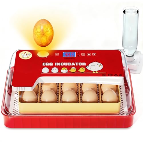 Incubators for Hatching Eggs 15-35 Eggs Incubator with Automatic Egg Turning and ℉Temperature Display LED Candler Poultry Incubator for Hatching Chicken Duck and Quail Incubator
