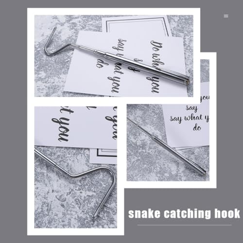 NUOBESTY 2pcs Stainless Steel Telescoping Snake Hooks Reptile Catching Tools Extendable 71cm Snake Grabbers for Safe Handling and Transport and Reptiles