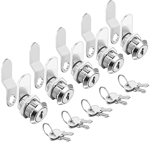 Sissinda Cam Locks Cabinet Locks Keyed Alike, 5/8'' Cylinder Length Fits on 0.4’’ Max Panel Thickness, Secure File Drawer Mailbox RV Storage Tool Box Replacement Lock Set, Zinc Alloy(5/8 Inch 5Pcs) - size: 5/8 Inch 5Pcs