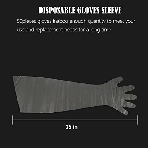 50 Pack Veterinary Insemination Gloves 35 Inch Long Disposable