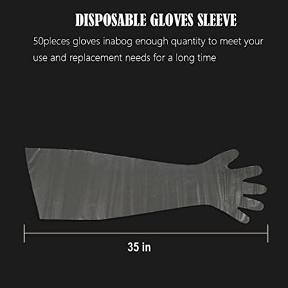 50 Pack Veterinary Insemination Gloves 35 Inch Long Disposable