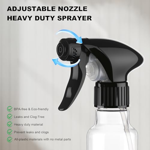 Spray Bottles 4oz/120ml Plastic Small Spray Bottle for Hair Mist/Stream Spraying Heavy Duty Empty Water Spray Bottles for Cleaning Solutions, Plants 2 Pack (Clear) - color: Clear