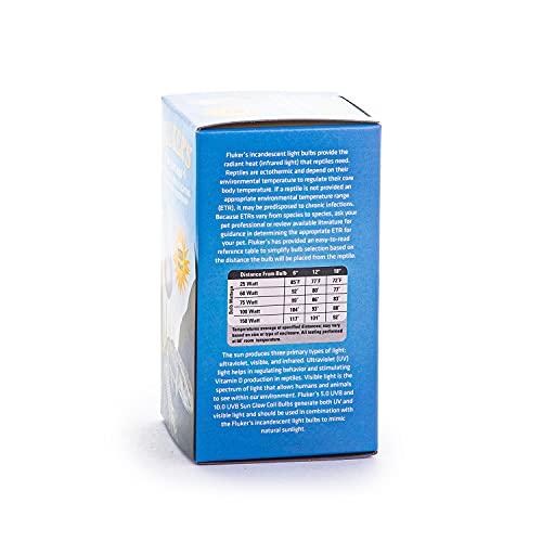 Fluker's Incandescent Reptile Lighting, Full Spectrum Daylight Bulb for Reptiles, Made with Neodymium, Provides Infrared Light, 75-Watt - size: 75 Watts