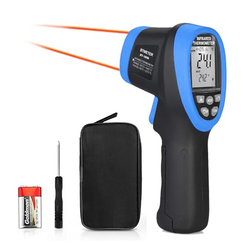 BTMETER BT-1800 Non Contact Pyrometer High Temperature Infrared Thermometer Gun -58°F ~3272°F (-50~1800℃) DS 50:1 for Metal Melting Furnace Forge Kiln Tempe Tester-Blue(NOT for Human Temp) - color: BT-1800 Orange (-58°F ~3272°F)