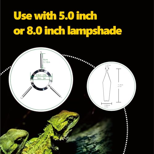 4pcs Reptile Heat Lamp Clips & Hangers Kit - 2x Spring Clips + 2x Dual Lamp Stands for 5.5"/8.5" Domes, Secure Mounting for Terrarium UVB/Heating Lights, Glass Habitat Accessories Stainless Steel - size: 4 Pack