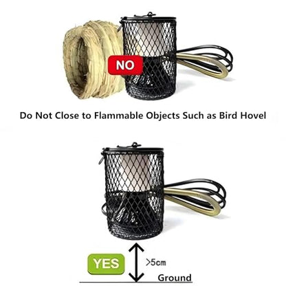 Playful Paws Ceramic Lamp and Lampshade Bird Heaters for Caged Birds with 50W Reptiles Heat Lamp Bird Warmer and Rabbit Hutch Heater (Timed Switch) - color: Timed Switch