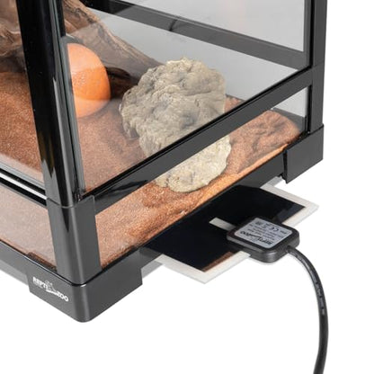 REPTIZOO Reptile Terrarium 24" X 12" X 12", 15 Gallon Glass Reptile Tank with Double Hinge Door Top Screen Ventilation, Easy Assembly Front Opening Terrarium Habitat