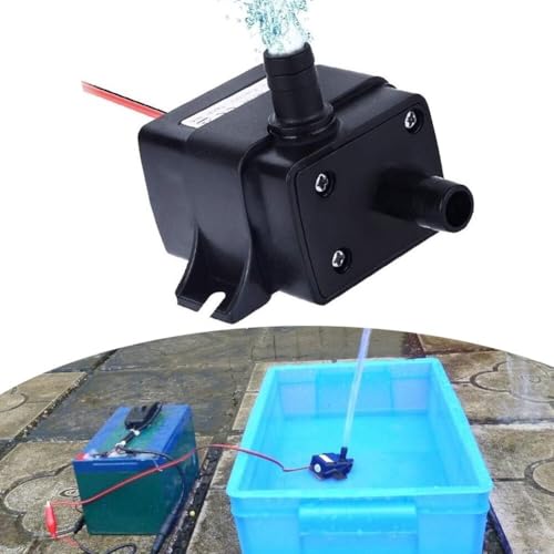 12V Submersible Water Pump for Aquariums Fountains and Ponds Quiet Lightweight Pump Suitable for Salt and Fresh Water Black