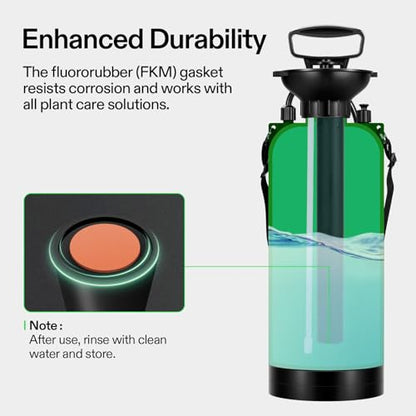 VIVOSUN Pump Sprayer 2 Gallon, Pressurized Lawn & Garden Water Spray Bottle with Adjustable Shoulder Strap, Pressure Relief Valve, for Spraying Plants, Garden Watering and Cleaning - color: Green, size: 2.1 Gallons