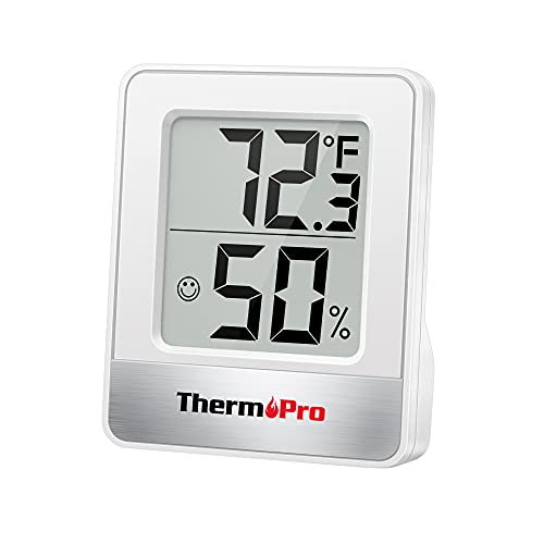 TempPro TP49 Digital Hygrometer Indoor Thermometer Humidity Meter Room Thermometer with Temperature and Humidity Monitor Mini Hygrometer Outdoor Thermometer (Previously ThermoPro) - color: White Indoor Thermometer
