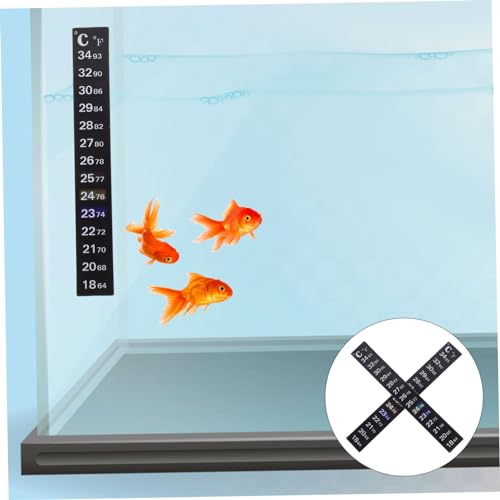 PRETYZOOM 2Pcs Fish Tank Thermometer Sticker Strip Color Changing Temperature Indicator for Aquariums Easy to Read Safe and Convenient for Fish Tanks and Reptiles