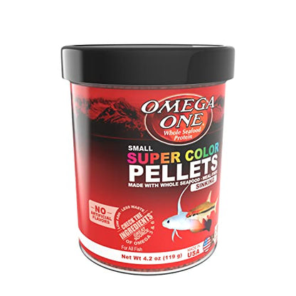 Omega One Super Color Sinking Pellets, 2mm Pellets, 4.2 oz - size: 4.2 Ounce (Pack of 1)