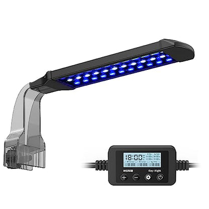 NICREW Marine Clip on Aquarium Light, Saltwater Fish Tank Light for Coral Reef Tanks with LCD Timer, 2 Lighting Modes - size: For Saltwater