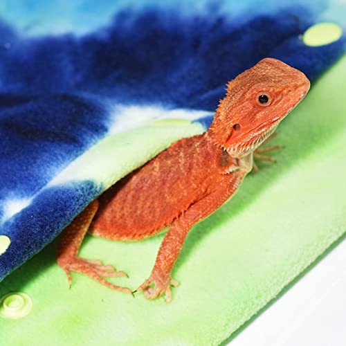 LIKZINWA Small Animal Sling Carrier, Bearded Dragon and Lizard Reptile Carrier With Adjustable Strap (Blue-Green) - color: Blue-Green