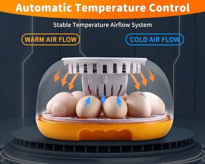 Gpeng Egg Incubator, 12 Eggs Incubator with Auto Egg-Turning, Auto Temperature Control, for Hatching Chicken Goose Pigeon Quail Duck - size: 12-Eggs