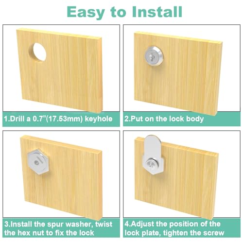 6 Pack Cabinet Locks with Keys, 5/8" Cam Lock Keyed Alike, Mailbox Lock Replacement Secure Drawer Tool Box Mail Box RV Door, Zinc Alloy - size: 6 Pack 5/8 Inch Silver