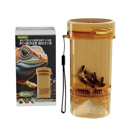 Cricket Calcium Powder Mixer for Reptiles,Easy-to-Use Cricket Keeper Calcium Shaker for Even Coating, Reptile Nutrition Dispenser, Bearded Dragon Gecko Lizard Turtle Tank Accessories
