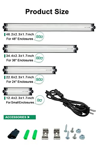 UVB Light for Reptiles, 12 Inch T5 10.0 UVB Reptile Light Fixture 8W, High Output UVA UVB Linear Lamp with Replaceable Bulb for Bearded Dragons, Tortoises & Lizards - size: 12 In