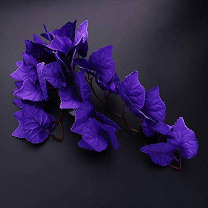 balacoo Reptile Plants Hanging Terrarium Plant with Suction Cup for Bearded Dragons Lizards Geckos Snake Pets and Hermit Crab Fish Tank Habitat Decorations (Purple)