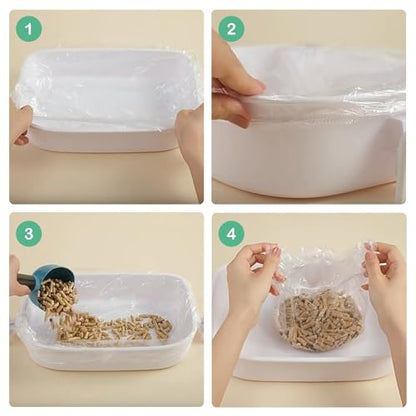 septillar Disposable Small Animal Litter Box Liners [30pcs, 14x9.5inch] Litter Tray Toilet Plastic Film for Rabbit Guinea Pig Chinchilla Hedgehog - size: 50 Count (Pack of 1)