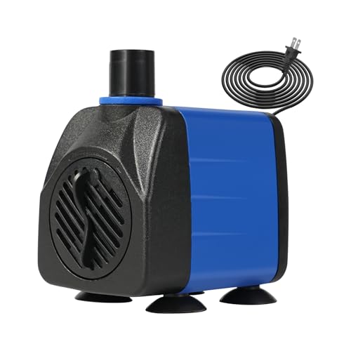 AQUANEAT Small Fountain Pump, 160 GPH Submersible Water Pump for Aquarium Fish Tank, Outdoor Water Fountain, Hydroponics, Pond Filter Pump - size: 160 GPH