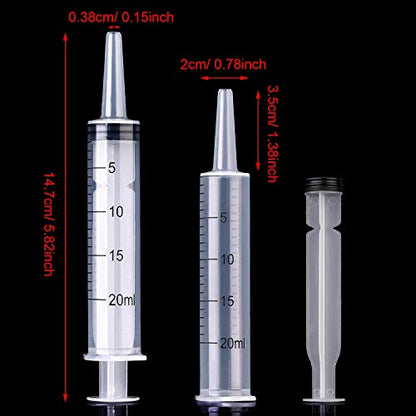 Frienda 20 Packs Large Plastic Syringe Measuring Syringe Tools Dispensing Multiple Uses (20 ml) - size: 20 ml