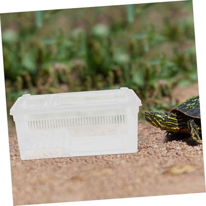 OUNONA Transparent Plastic Reptile Breeding Box Versatile Terrarium for Lizard Snake and Frog Easy to Habitat for Home School and Pet Store Use