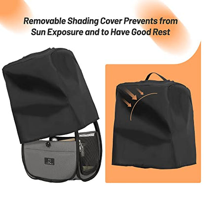 Bird Carrier for Travel with Clear Windows, Breathable Safe Fabric, Lightweight Small Bird Cage with Tray, Stand and Feeder, Portable Pet Bag for Parrot, Vet Visit, Outdoor, Small Animals