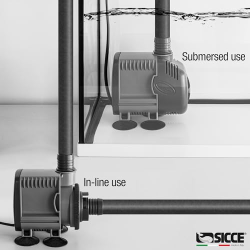 SICCE Syncra Silent 1.0 Multifunction 251 GPH Submersible Water Pump | Italian Made 16W Ultra Quiet Durable Aquarium Fish Tank, Fountain, Pond, Hydroponics, Terrarium Black | Freshwater & Saltwater - size: Syncra Silent 1.0