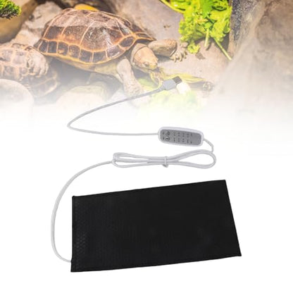 Reptile Heating Pad DC 5V Under Tank Terrarium with Temperature Control USB Power Safety 4 Gear Adjustment Reptile Heat Mat for Turtle Tortoise Snakes Lizard Gecko (20x25cm) - size: 20x25cm