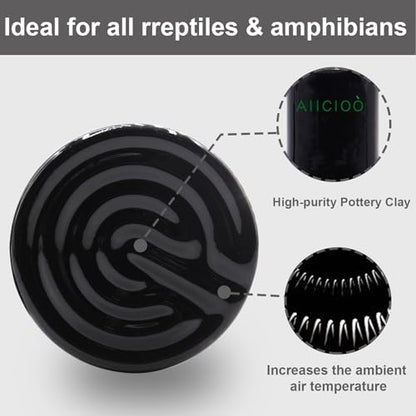 Aiicioo 150W Black Ceramic Heat Emitter 2Pack No Light Heat Bulb for Reptile Emitting Heat Lamp Bulb for Bearded Dragon Lizard Tortoise Turtle Snake Brooder Coop