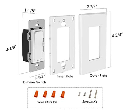 CLOUDY BAY LED Digital Dimmer Switch for LED Light/CFL/Incandescent, Phrase Cut Dimming 600 Watt max,Cover Plate Included,White, 10 Pack - color: Digital Dimmer, size: 10 Pack