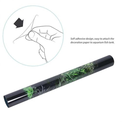 KANASI 3D Aquarium Poster, PVC Self Adhesive Underwater Seaweed Decorative Background Sticker for Reptile Terrarium Glass Jar Living Room Sofa TV Background Photo Wallpaper (61 * 40cm) - style: 61*40cm