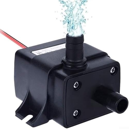 12V Submersible Water Pump for Aquariums Fountains and Ponds Quiet Lightweight Pump Suitable for Salt and Fresh Water Black