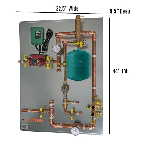 Hydronic Radiant Heat Control Panel - 1 Zone | Pre-Assembled Heating Distribution System for Underfloor, Home & Space Heating | High-Efficiency & Easy Install - size: 1 Zone - For use with/without Glycol