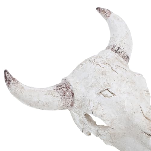 Cabilock Resin Reptile Hideout Cattle Skull Terrarium Decoration Turtle Hideout Lizard Gecko Tank Ornament Easy to Clean Desert Landscape Pet Habitat Cave