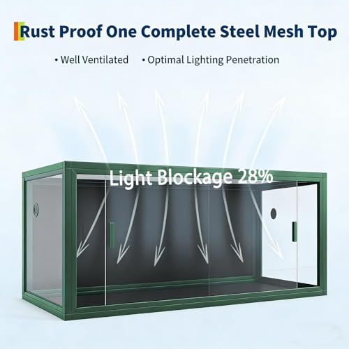 Front Opening Reptile Enclosure, 120 Gallon Ultra-Clear Glass Reptile Tank 4x2x2 ft, Green Large Bearded Dragon Tank with Screen Top Ventilation for Lizard, Snake & Chameleon Habitat