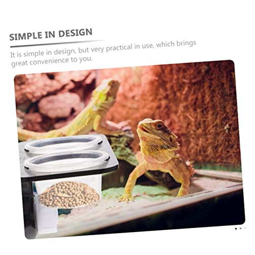 1Set Reptile Feeding Ledge Water Feeder Durable Reptile Tank Supplies with Suction Cups for Easy Installation for Geckos Lizards and Amphibians