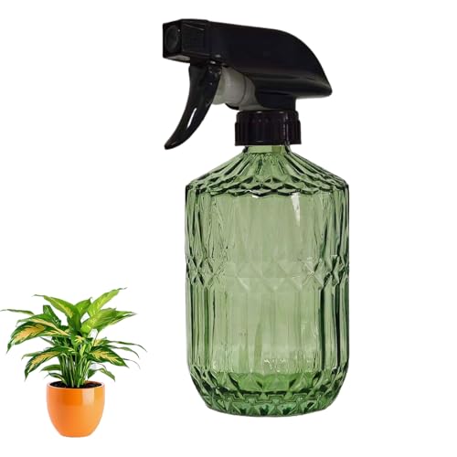 YYTSGG Glass Plant Mister Bottle, 15oz Refillable Water Spray Bottle with Adjustable Mist Nozzle for Indoor Flowers, Outdoor Gardening, Cleaning, Hair and Pets Care (Army Green) - color: Army Green